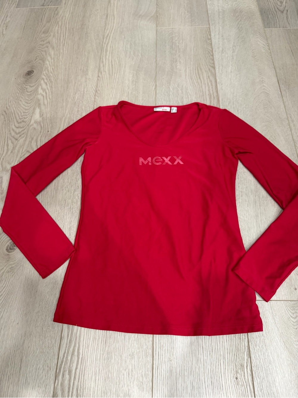 Mexx Red Long Sleeve Scoop Neck Tee with Logo